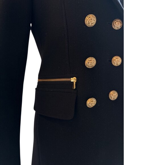 Gerard Darel Wool Coat with Gold Buttons in Black Size 34 (US Size 2) - Picture 6 of 11